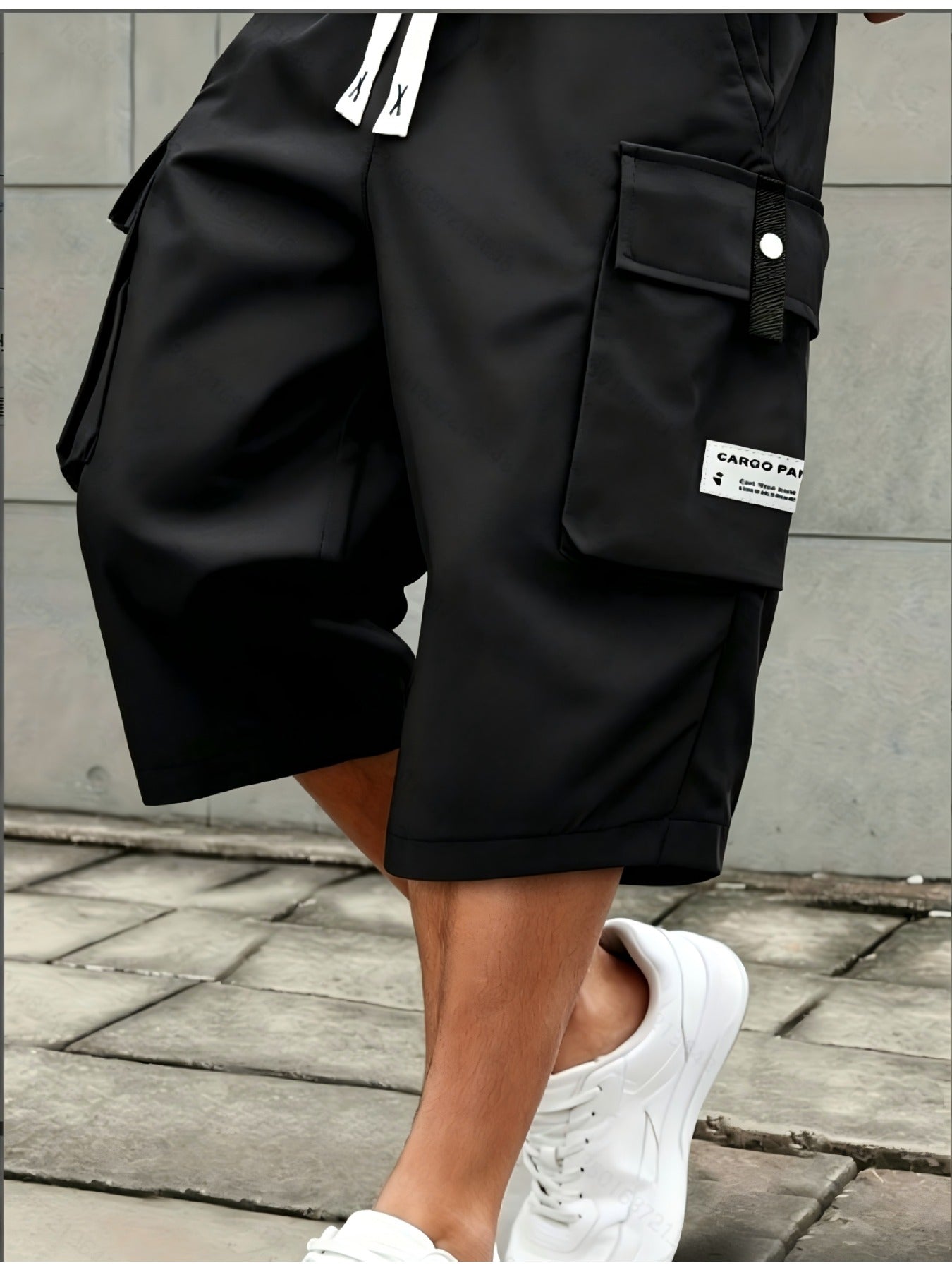 Summer Thin Tooling Shorts for Men, Loose Large Size Breathable Six-Point Pants, Three-Dimensional Large Pocket Drawstring Lace-Up Casual Pants, And Wear-Resistant, Plus Size