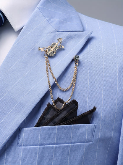 Latest Men's Suit Striped Double-Breasted Suit Spring/ Summer/ Autumn Thin Two-Piece Set with Frill Collar Striped Style Four Buttons Suit Business And Casual Dress Collar Necklace Decoration Slimming Dress Casual Suit White Suit