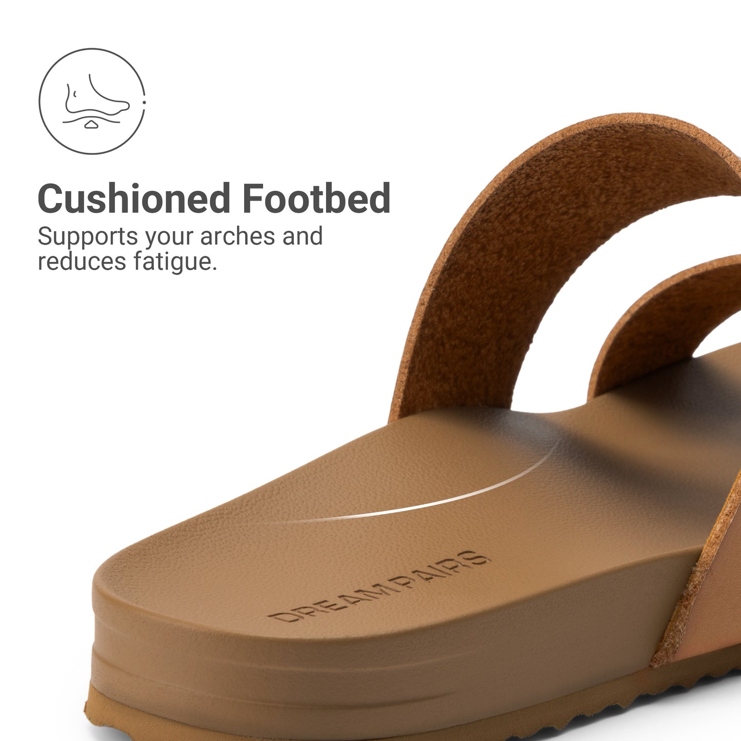 Women's Open Toe Slides Sandals Comfortable Support Footbed Two Strap Slip-on Fashion Casual Beach Vacation Lightweight Flat Sandals Summer for Women