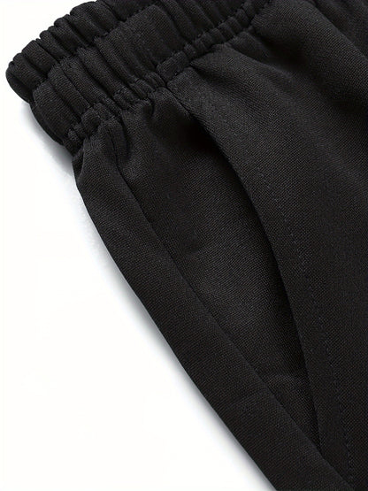 3pcs Summer Trendy All-match Long Pants [soft Knitted Joggers] Men's Soft Knitted Joggers - Loose Fit, Elastic Waist with Drawstring, Two Side Pockets - Machine Washable