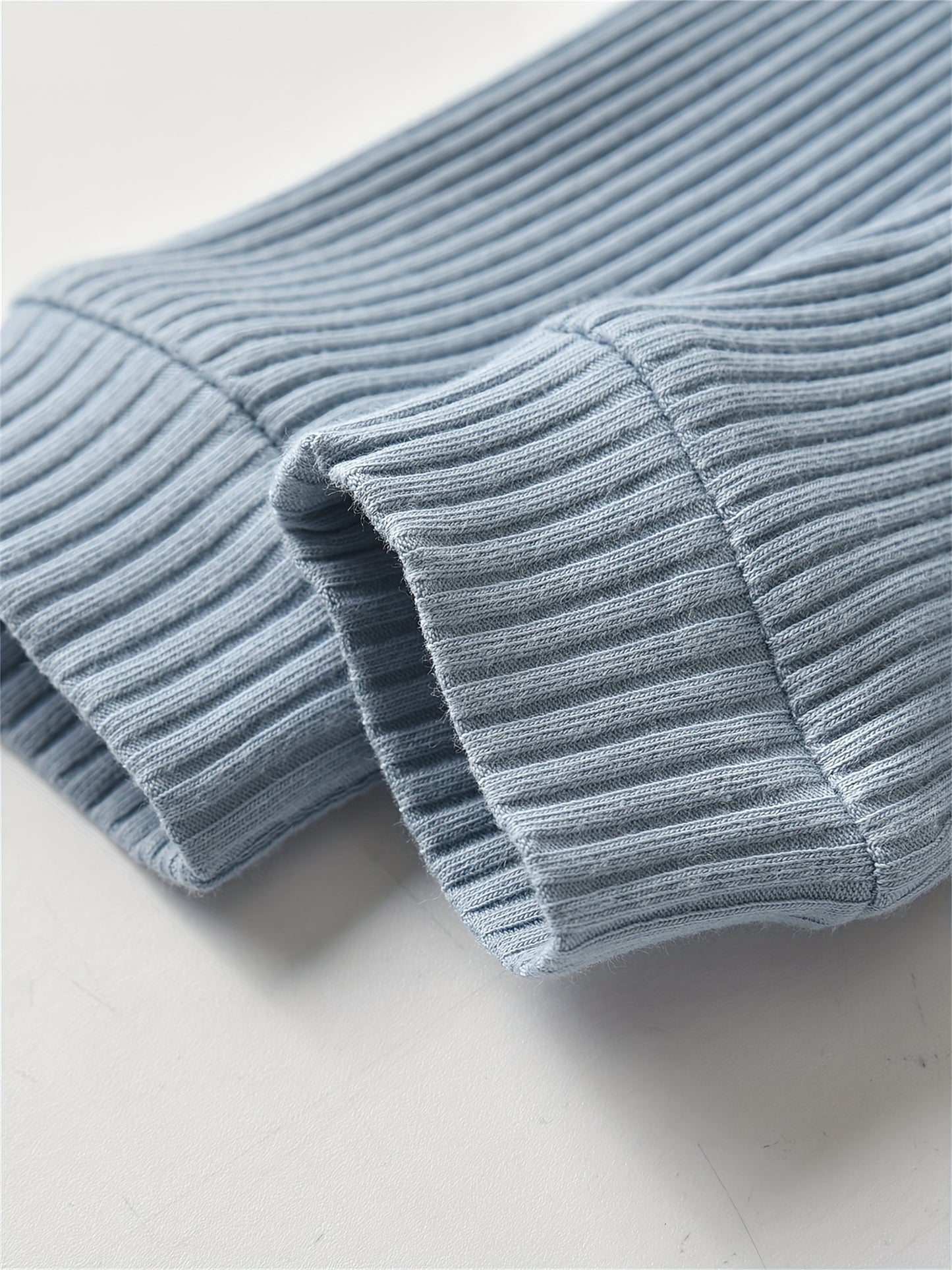 Kukitty Newborn Baby Boys Girls Clothes Unisex Long Sleeve Solid Color Ribbed Bodysuit And Pants Outfits Set, for Outdoor