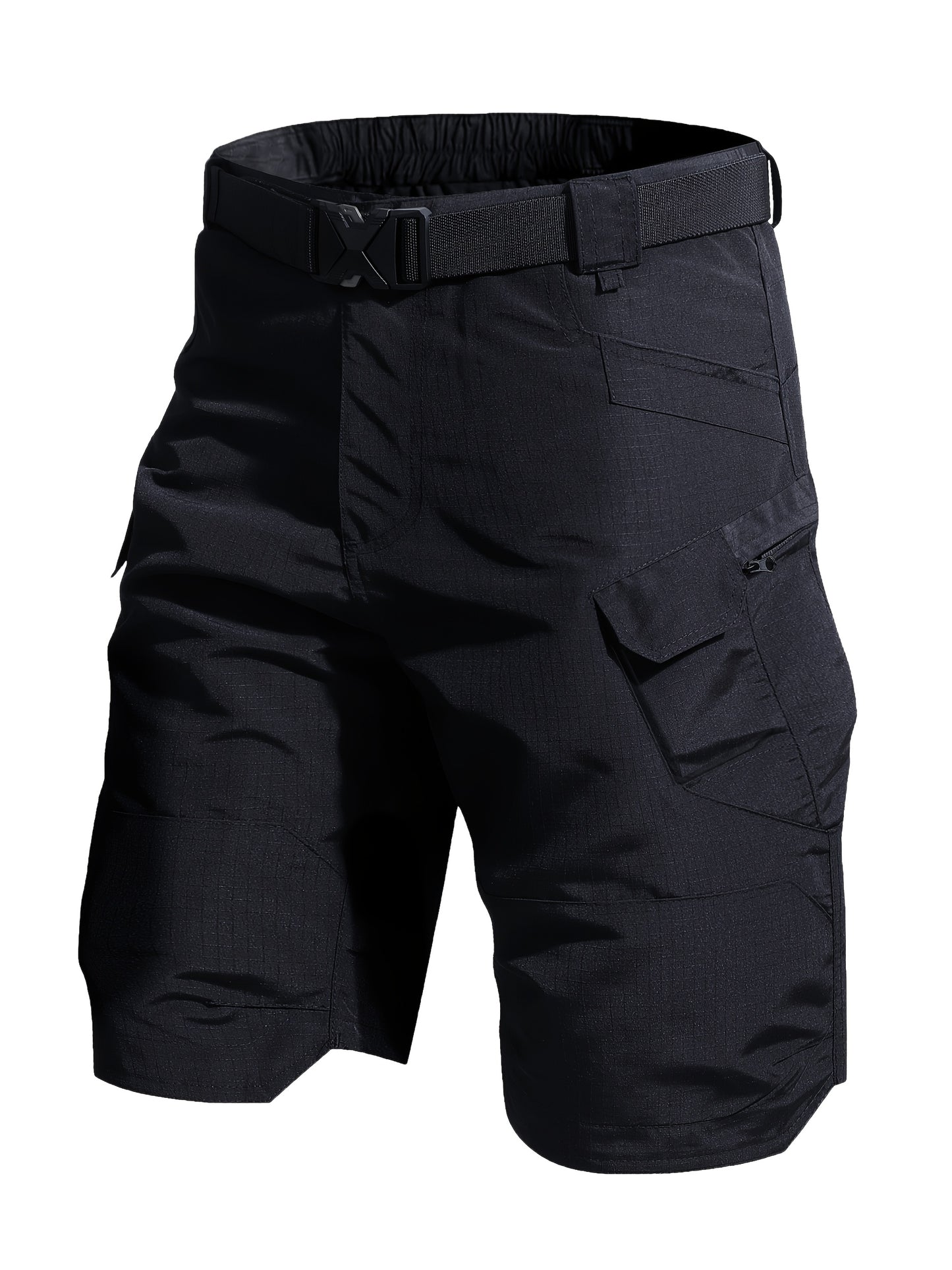 Men's Black+gray Polyester Shorts - product view 2