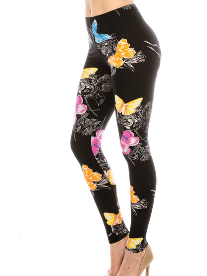 Fashion Printed Leggings For Women No See Through High Stretch Super Soft Leggings Regular