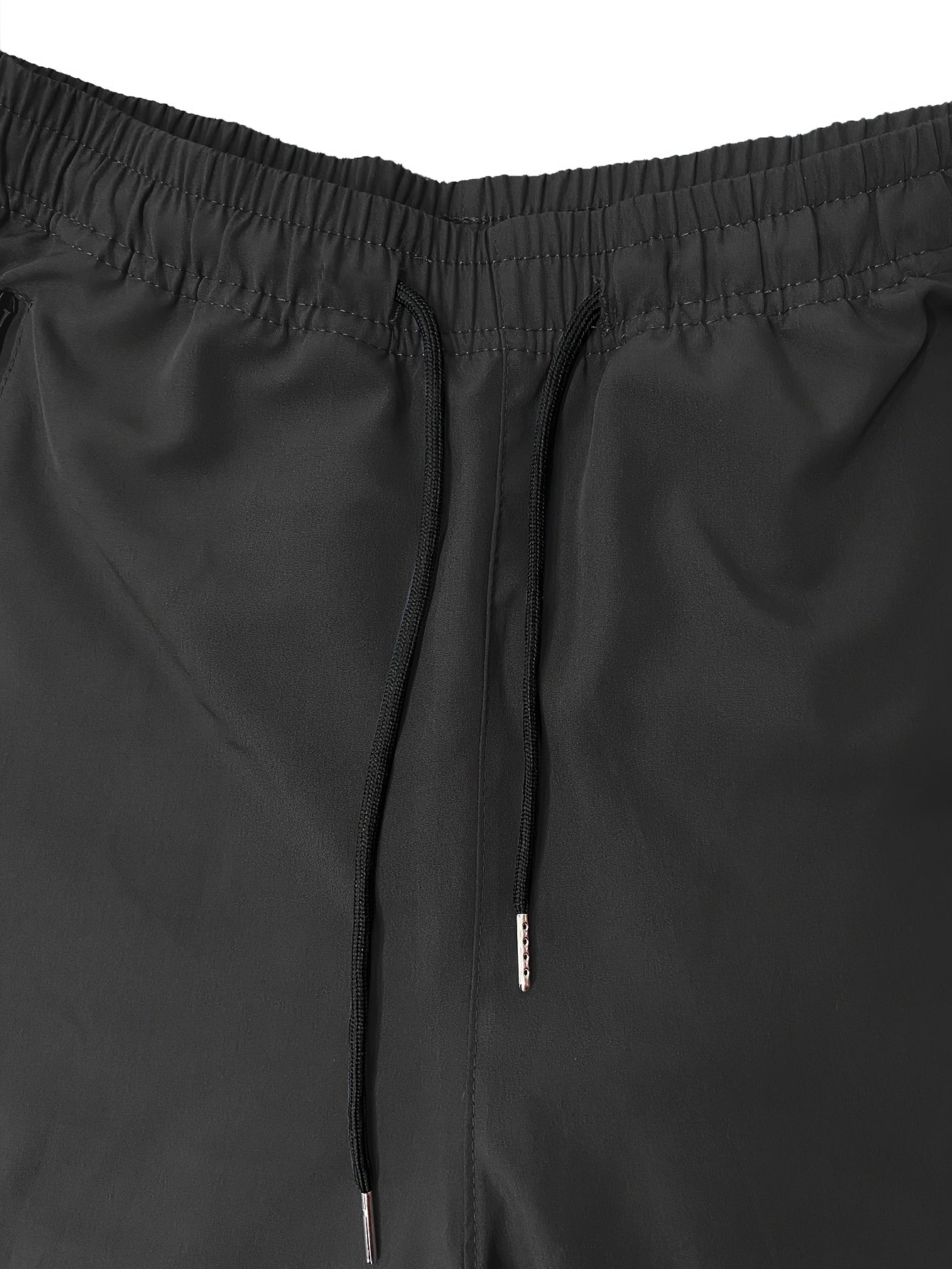 1pc Men'S Lightweight Casual Cargo Pants With Drawstring Waist, Zippered Pockets & Print Logo - Breathable For Outdoor Running, Training, Hiking & Everyday Use - Spring/Summer Collection, Workout Pants, Running Apparel, Functional Pockets