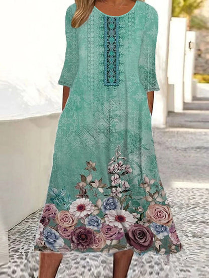 New Fashion Seaside Holiday Style Full-body Printed Vest Dress[directional]