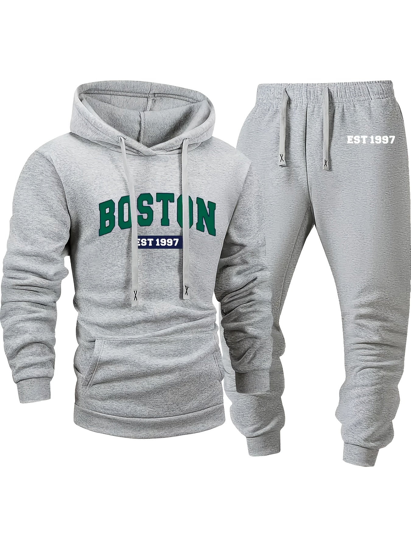 6pcs Men's Sportswear And Pants Set, Fashionable Street Style City Name Printed Sportswear for Autumn And Winter Outdoor Fitness Jogging Casual Wear, Soft, Warm And Comfortable Hooded Shirt And Pants|Men's Set