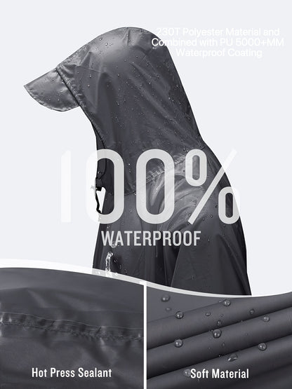 3-In-1 High Quality Hooded Rain Poncho with Side Pockets - Durable Polyester, Windproof for Outdoor Activities Like Camping, Hiking & Cycling