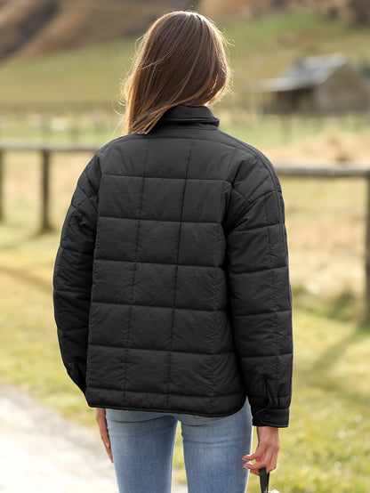 Buoniyk Women's Oversized Splice Quilted Lightweight Puffer Jacket Casual Padded Coat