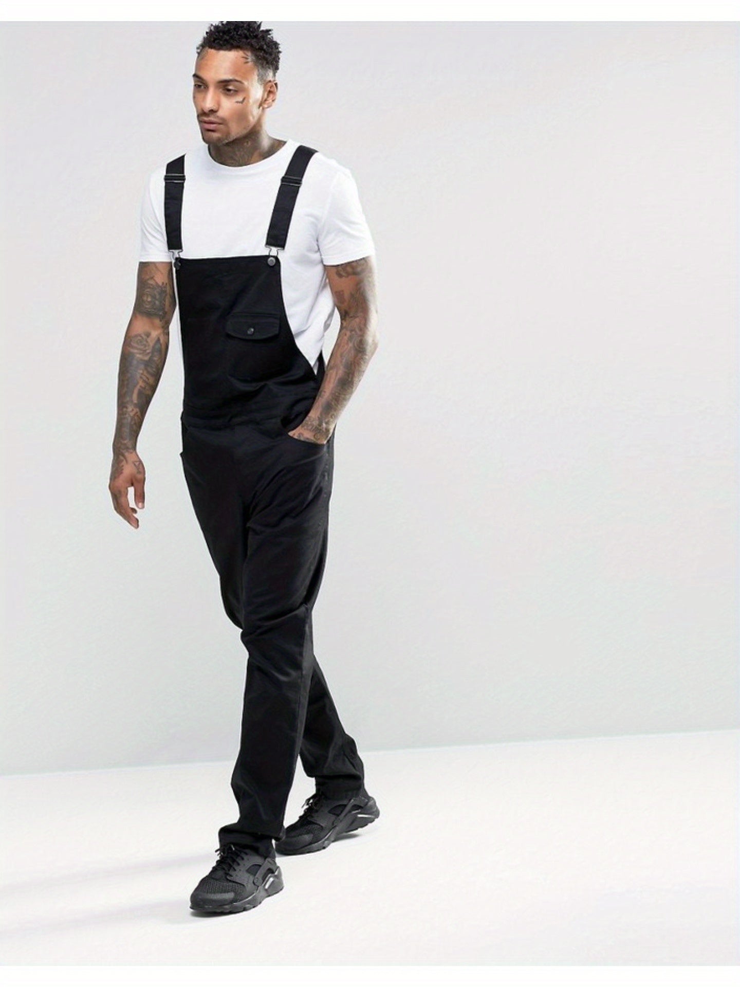 Men'S Denim Bib Overalls, Slim Fit Medium Weight Work Trousers With Adjustable Straps & Tool Pockets, Reinforced Durable Pants For Construction Gardening Mechanical Work, US Sizes S-XXXL.Slim Fit: Recommended To Take One Size Larger Than Normal.