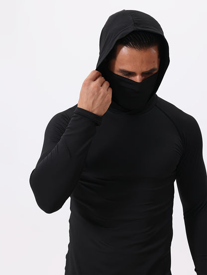 3pcs Men's UPF Hooded Sweatshirts with Mask - Quick-Dry Breathable Outdoor Hoodies Suitable for Working,, Fishing, Sun Gear
