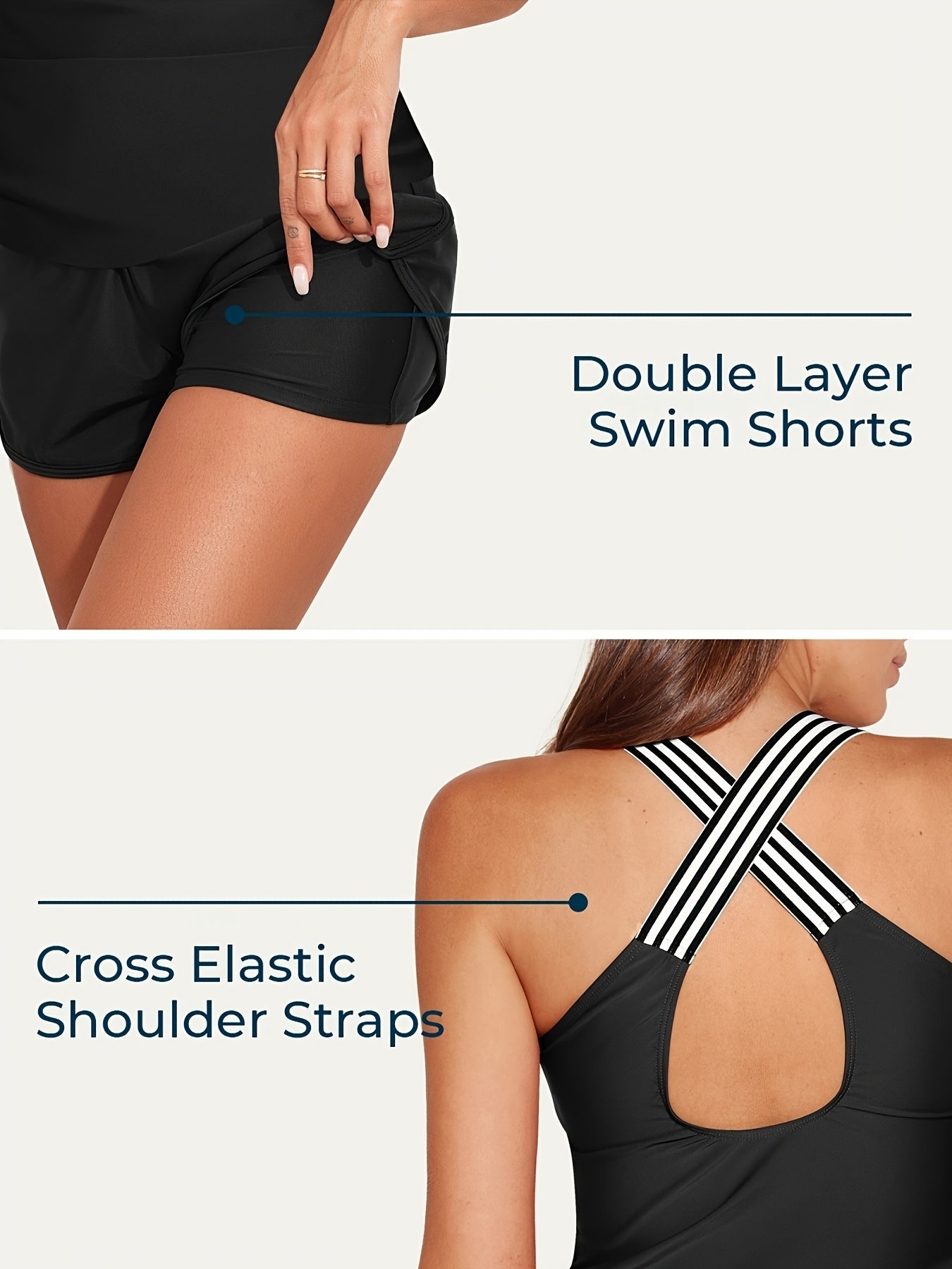 Tankini Swimsuits for Women 2025 Two-Piece Bathing Suits with Pockets And Shorts for Tummy Control