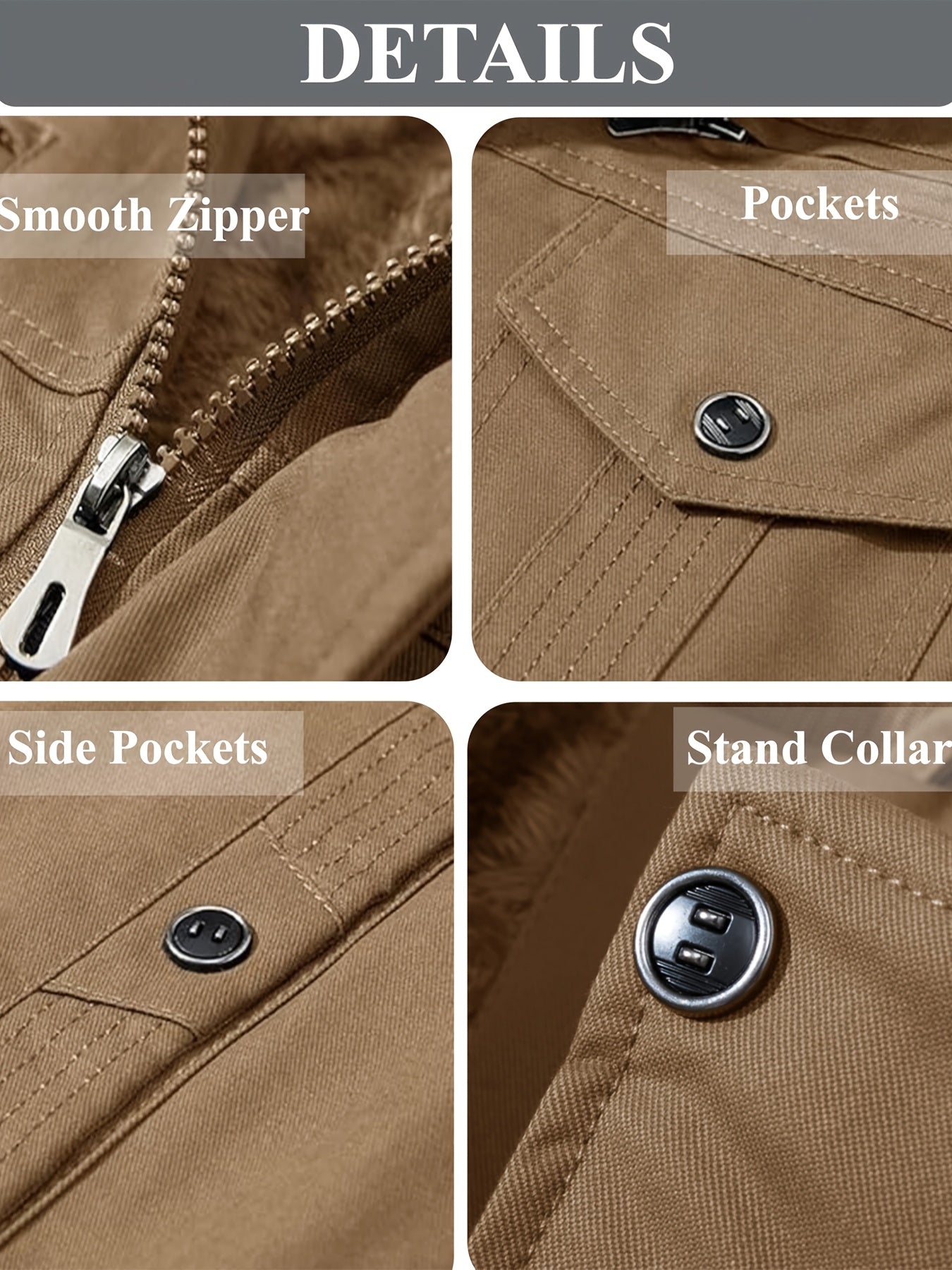 Men's Black Cotton Cargo Jacket - product view 23