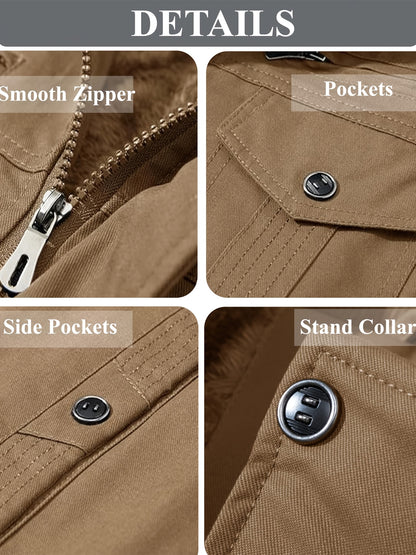 Men's Black Cotton Cargo Jacket - product view 23