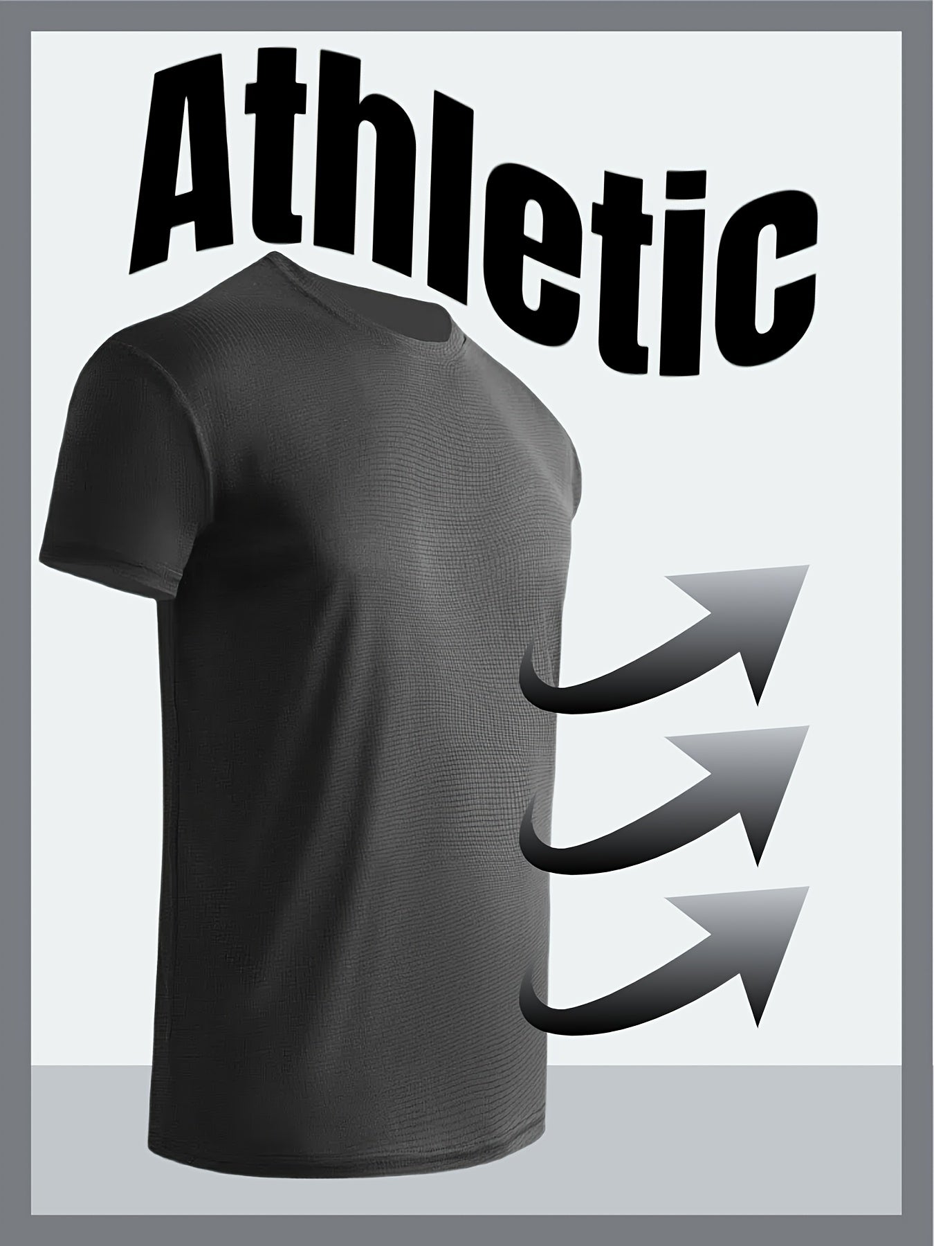 5pcs Men's Breathable Stretchable Sports T-Shirts - 100% Polyester Round Neck Short Sleeve Gym Tees Suitable for Running, Fitness Training, Casual Wear, Machine Washable Athletic Shirts with Regular Fit for Workout & Everyday Use