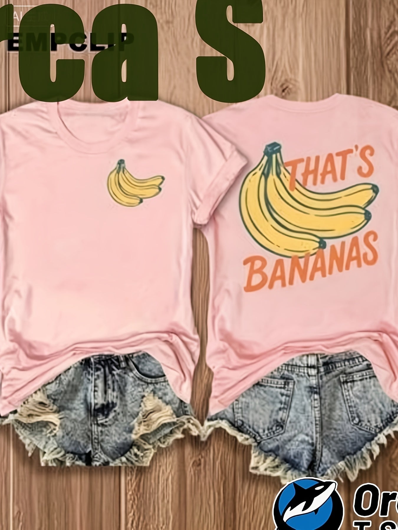 Women'S White Short-Sleeve T-Shirt - Fun Banana Decorative Text, Humorous Theme, Front And Back Printed Designs, 100% Round Neck Regular Fit, Soft And Breathable, Suitable for All Seasons, Perfect for Work And Leisure, Easy to Pair with Anythin