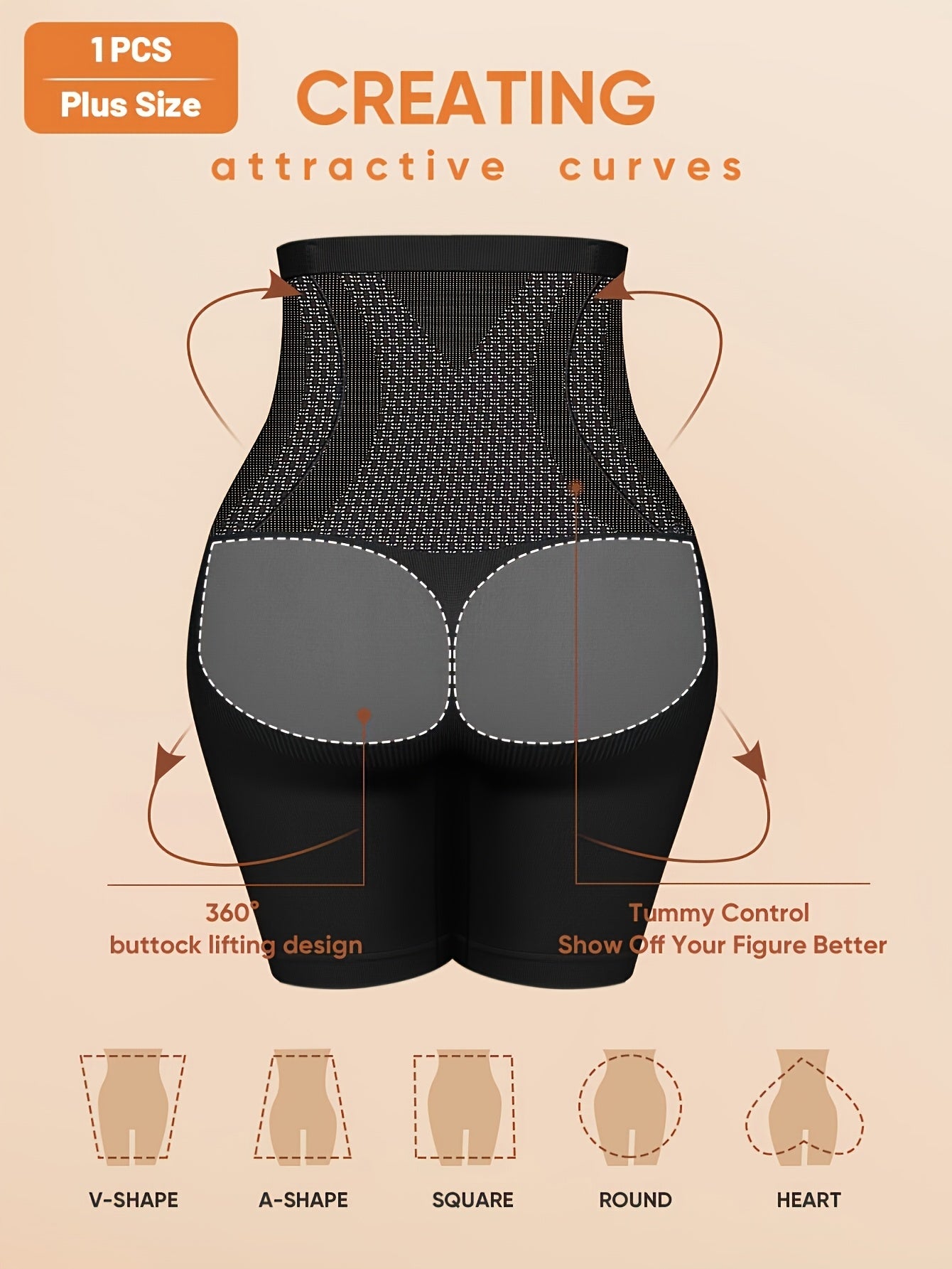 1 Pair of High Waist Shaping Underwear, Tummy Control Compression Underwear, Women'S Underwear And Body Shapewear
