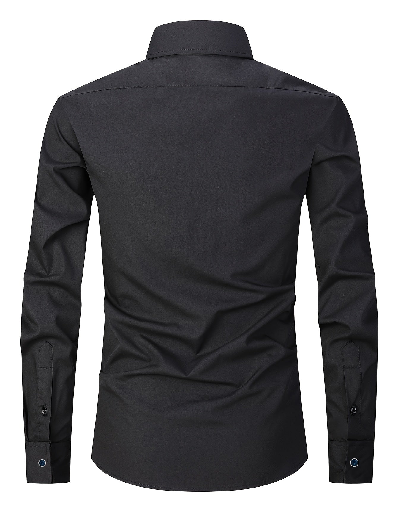 2025 New Men'S French Shirt Double-Barrel Sleeve Business Formal with Premium Cufflinks, Wedding Banquet Office Elegant Slim Fit