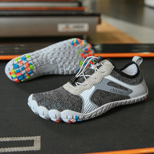 Light Grey Striped Shoes - product view 1