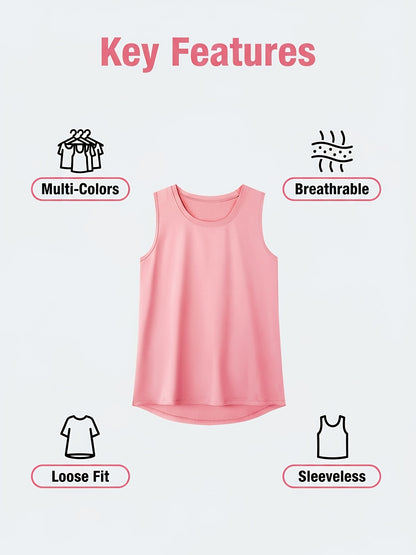 5 Pack Women's Athletic Tank Tops - Quick Drying, Fitness Training Running I-back Design, Breathable Polyester Blend, 2026, Valentine's Day, Gifts
