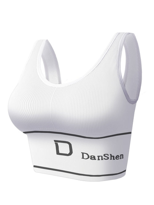 1pc EssElegance Plus-Size Push-Up High-Impact Wireless Sports Bra - Cross-Back Seamless Design with Removable Pads, Breathable Compression for Yoga, Running & Training