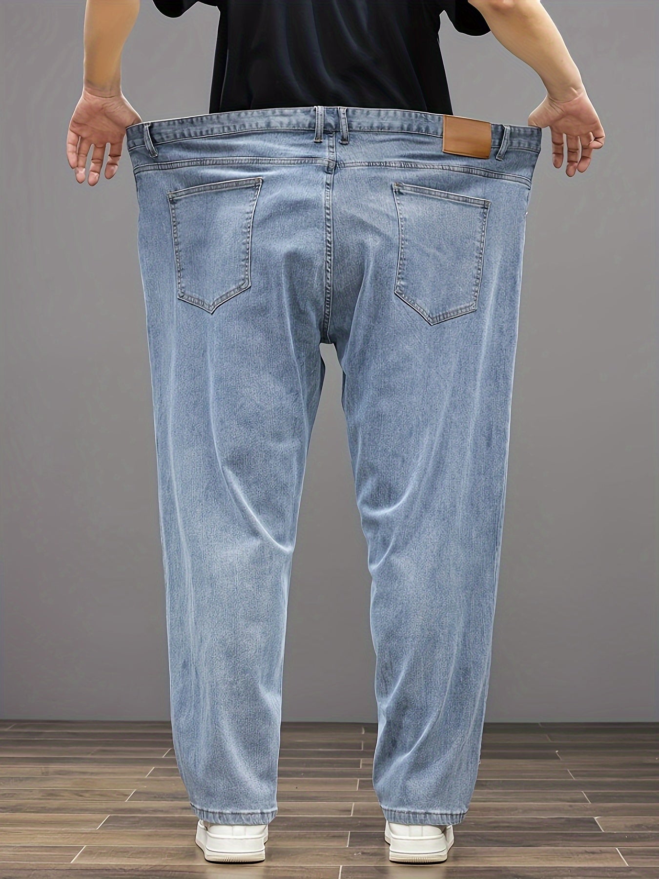 Plus Size Men's Soft & Comfy Jeans - Casual Loose Fit Denim Pants with Pockets, Stretch Rayon Blend for Fall/Winter, PLUS SIZE