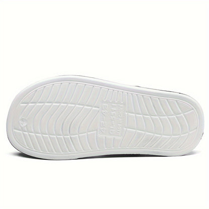 [Breathable Non-Slip Slides] Breathable Non-Slip Men's Summer Slides - EVA Material Geometric Design Beach & Indoor Sandals