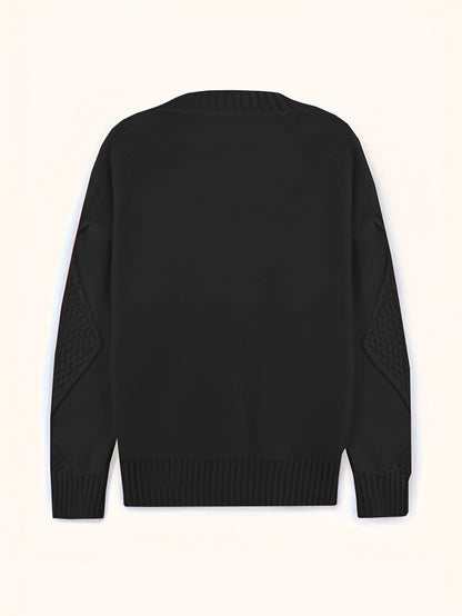[Cozy Cable Cardigan] Plus Size - Cozy Plus Size Cable Cardigan - Soft Long Sleeve Open Front Layer for Comfortable Everyday Wear
