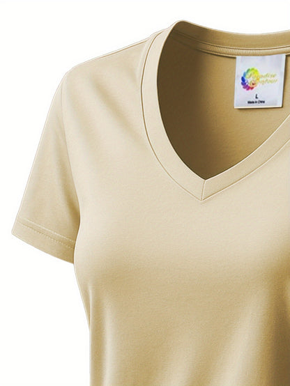 Women'S Soft V-Neck Sports T-Shirt, Cool And Breathable, - Quick-Dry Fabric, Designed for Outdoor Workouts, Comfortable And Versatile Fitness Wear Suitable for Everyday Exercise