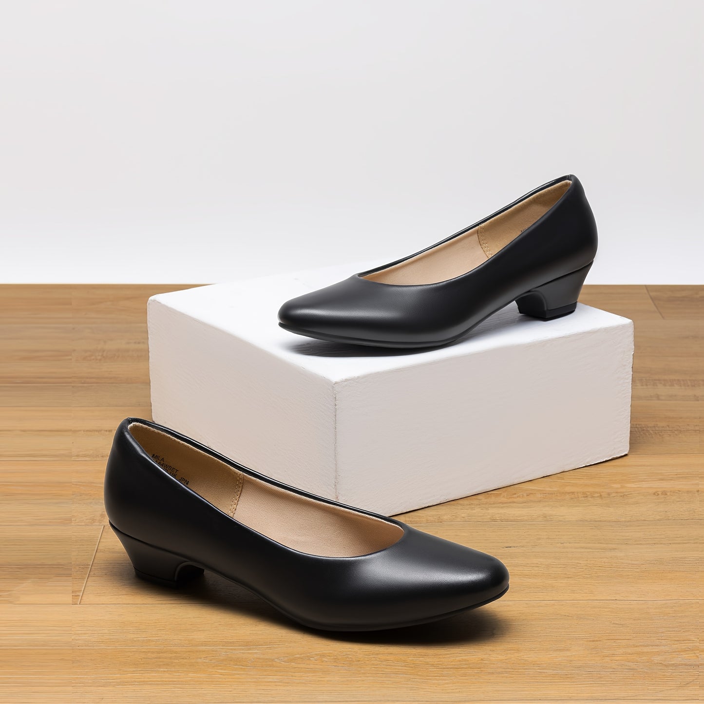 Women's Low Chunky Heel Pump Shoes, Women Shoes