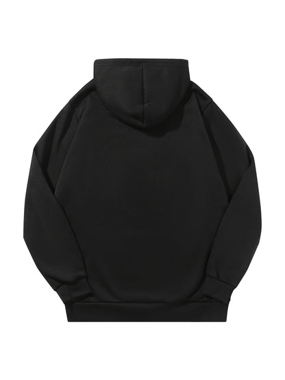 3pcs Men's Thick Hooded Sweatshirts in Solid Color - Casual & Sporty Pullover Hoodies, Long Sleeve, Loose Fit, Machine Washable for Fall & Winter