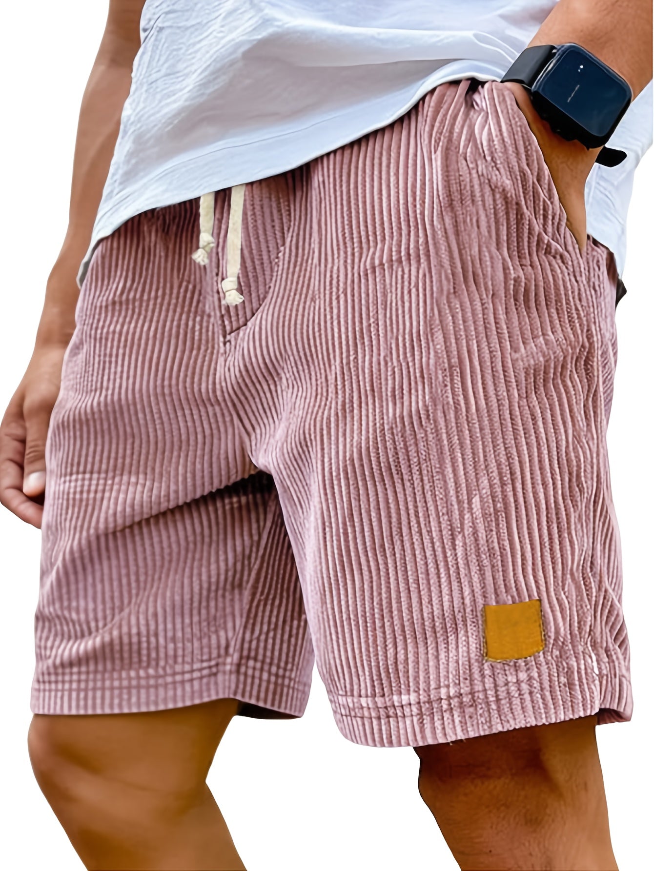 Men'S Retro Fashionable Lace-Up Casual Shorts, with Carefully Designed Pockets Perfect for Daily Comfort And Fashion Wear