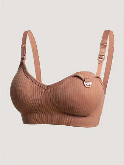 Set of 4 Maternity Nursing Bras - Soft, Flexible Full-Cup Breastfeeding Lingerie with Detachable Pads, Slim Fit, Suitable for All Seasons, Ideal for Expecting Mothers, Support for Breastfeeding | Slim Fit Bra | Flexible Material