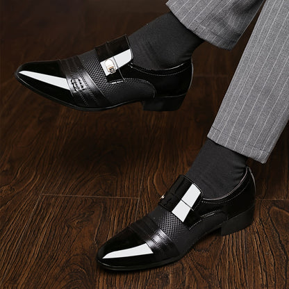 Men's Plus-Size Slip-On Toe Low-Top s -  Business Wedding & Casual Shoes Suitable for Office, Formal Events, Year-Round Wear