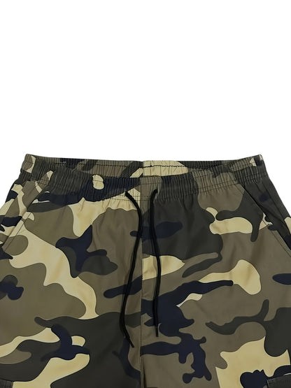 3pcs of Summer Camouflage Workwear Shorts, Fashionable Street Tactical Camouflage Casual Shorts, Loose Large Pocket Work Shorts, Can Be Used As Gifts