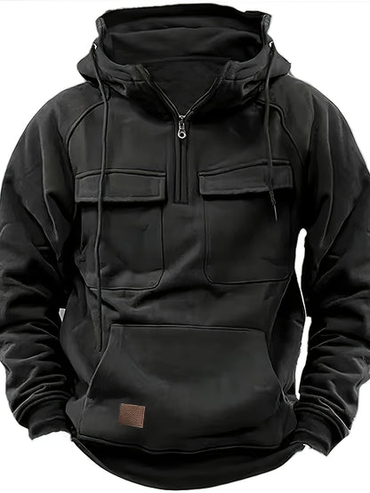 Men's Black Polyester Hoodie - product view 13