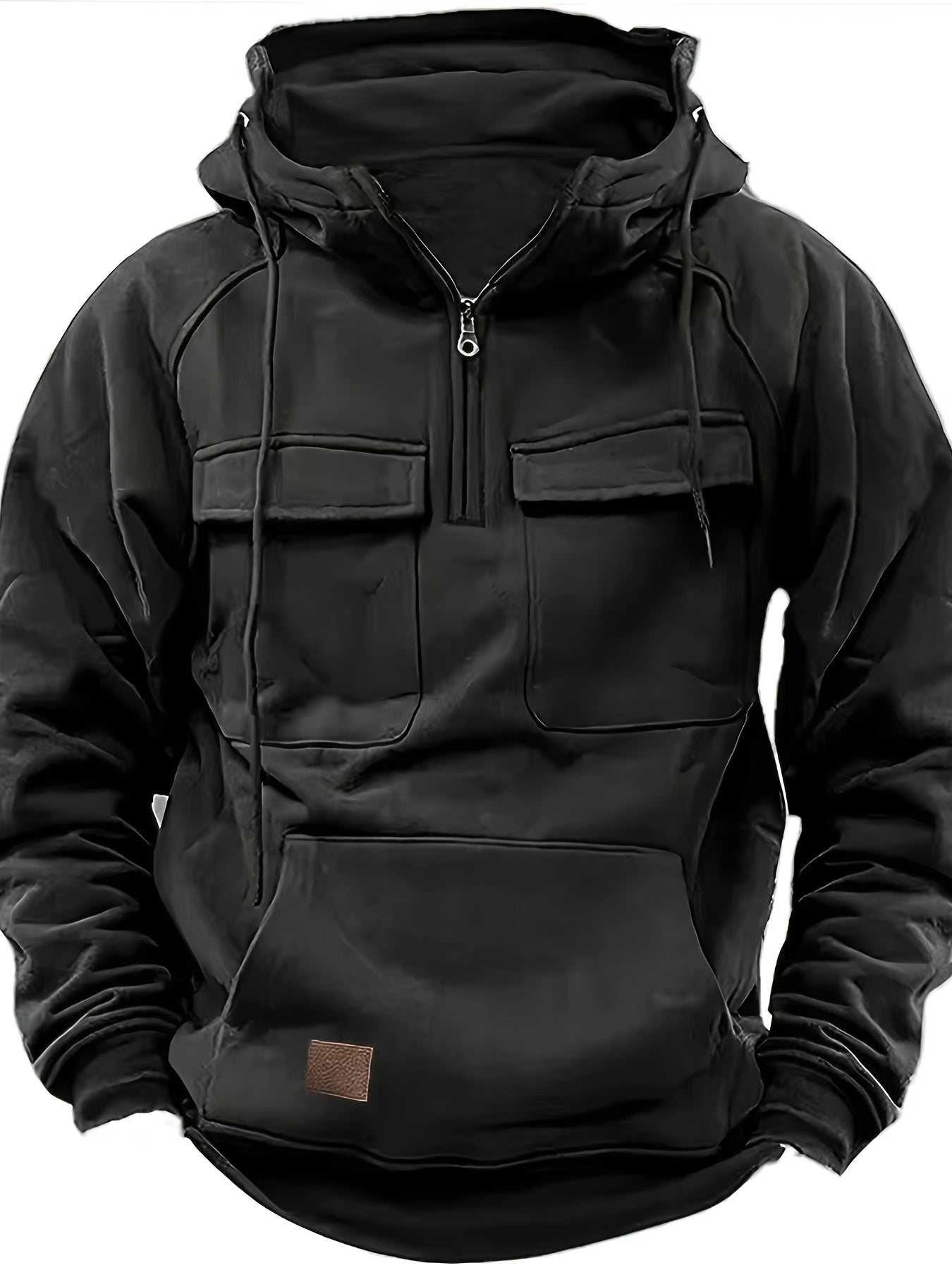 Men's Black Polyester Hoodie - product view 3