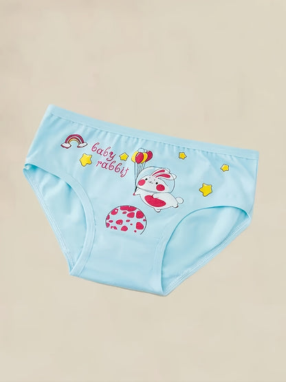 8-Pack Girls' Cotton Briefs - Assorted Cute Cartoon Prints 26597