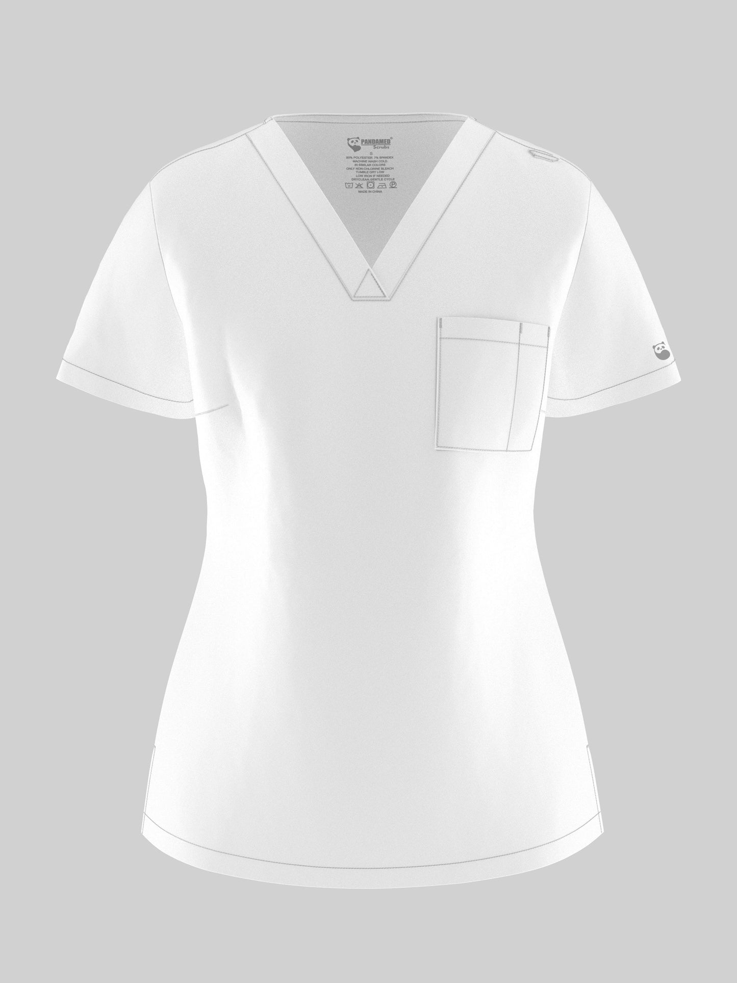 Women's Scrub Pants Set, Elastic Breathable Polyester Spandex Blend, V-Neck Short Sleeve with Pocket, Solid Color, for Work