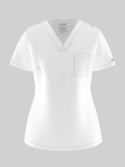 Women's Scrub Pants Set, Elastic Breathable Polyester Spandex Blend, V-Neck Short Sleeve with Pocket, Solid Color, for Work
