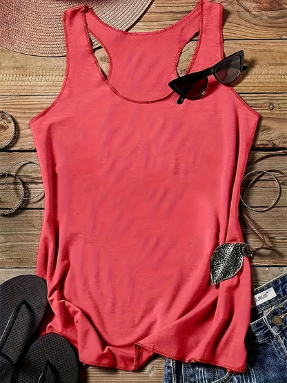 Sinhoon 5pcs Stretchy Fabric Sleeveless Tank Tops - Comfortable Round Neck Casual Tops for Spring & Summer - Versatile Clothing