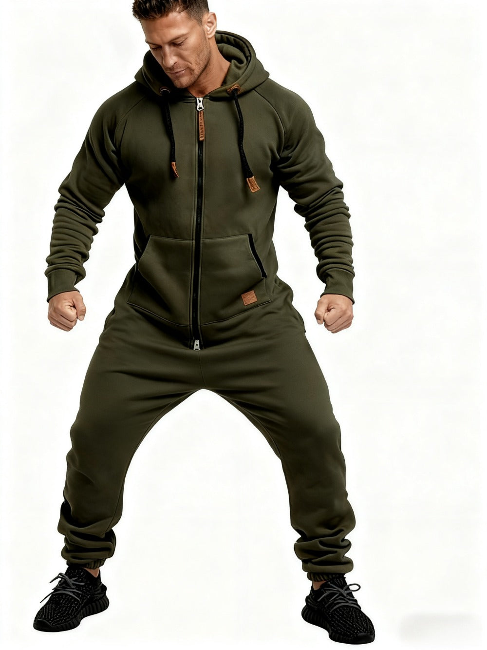 Men's Hooded Coveralls - Full-Zip One-Piece Design Style 4757