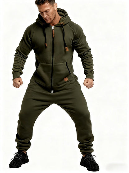 Men's Hooded Coveralls - Full-Zip One-Piece Design Style 4757