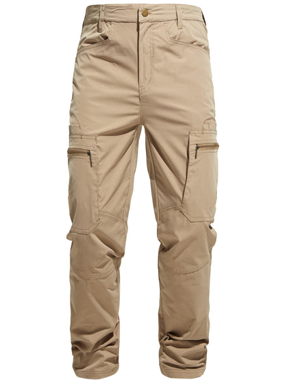 Solid Casual Men's Outdoor Cargo Long Pants with Multi-pocket, Hiking Camping Fishing