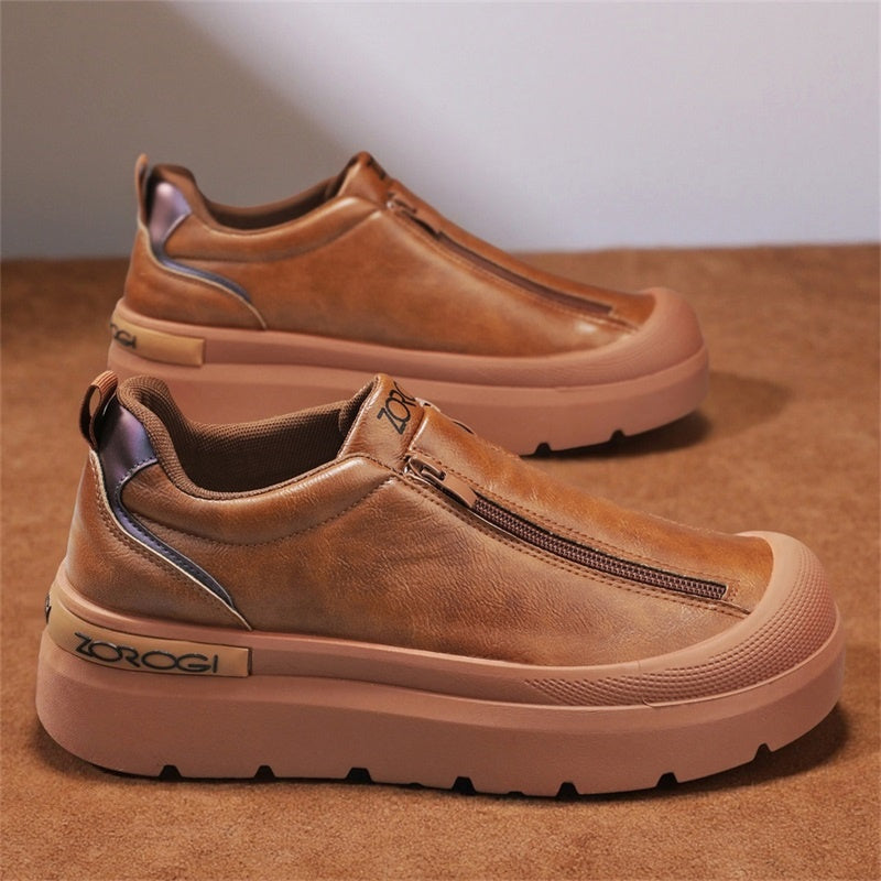 Side Zipper Plus Size Baotou Men's Shoes, Comfortable and Stylish Appearance Inside, Wear Rubber Sole.