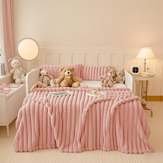 Faux Rabbit Fur Bed Blanket - Creamy Soft Oversized Style – main product image