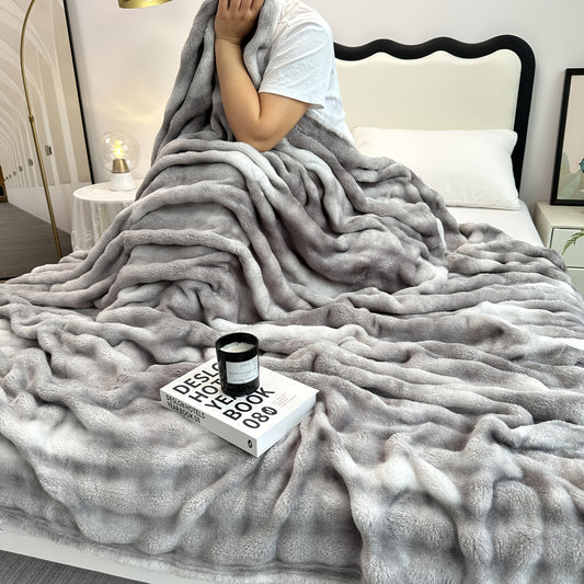Faux Rabbit Fur Cozy Throw Blanket - Machine-Washable – main product image