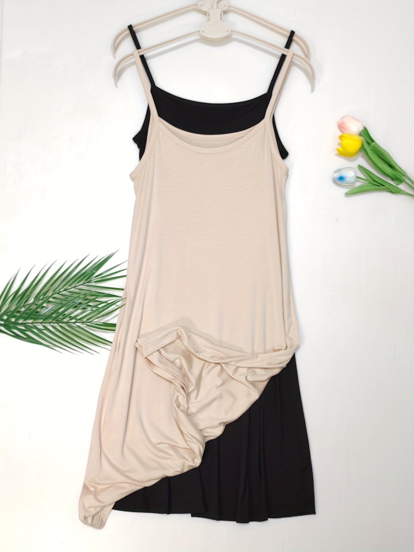 2pcs Easter Women's Basic Slip Dress, Casual Sleeveless Cami Dress for Layering Or Daily Wear, Loose Fit All-Match Soft Skin-Friendly Dress
