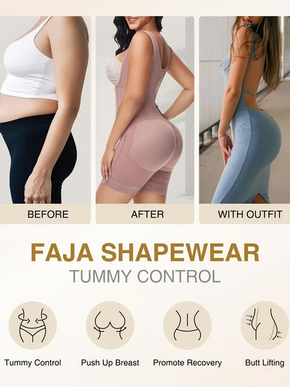 Women's Postpartum Shapewear Suitable for Pregnancy Belly, Tummy Control Corset with Bust Support & High Compression, Zipper & Hook Closure Bodysuit for Prenatal and Postpartum Care