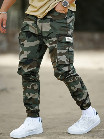 Men'S Camo Jogger Pants Military Cargo Pants Leg-Bound Tapered Casual Camouflage Pants