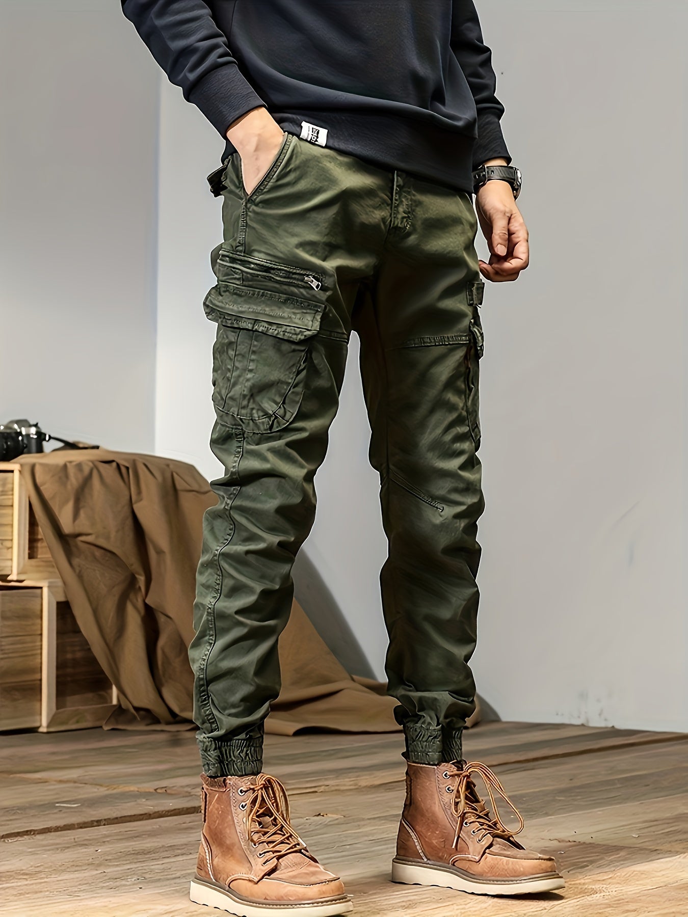 Men's Black Cargo Cargo Pants - product view 22